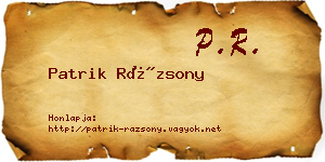 Patrik Rázsony névjegykártya